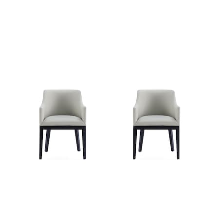 Manhattan Comfort Gansevoort Faux Leather Dining Armchair in Stone Grey - Set of 2 2-DC051AR-ST